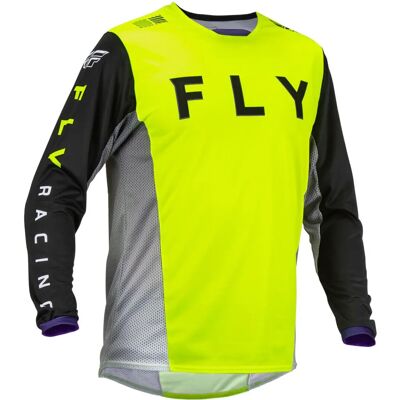 Fly Racing Kinetic Kore Motocross Jersey - Black-Yellow - L - Unisex Fly Racing Kinetic Kore Motocross Jersey - Black-Yellow - L - Unisex