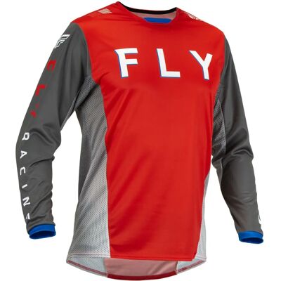 Fly Racing Kinetic Kore Maillot de motocross Gris Rouge taille : M Fly Racing Kinetic Kore Maillot de motocross Gris Rouge taille : M