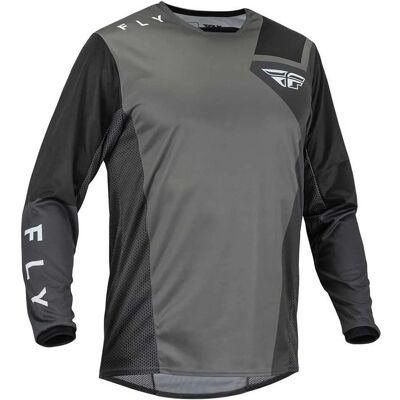 Maglietta da Motocross Fly Racing Kinetic Jet - Nero Grigio - S Maglietta da Motocross Fly Racing Kinetic Jet - Nero Grigio - S