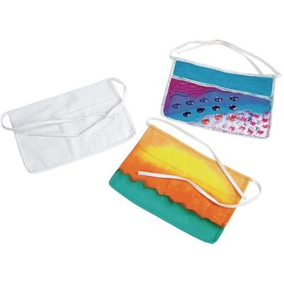Colorations Weiße Schürzen - 12er Pack mit 2 Taschen - Baumwolle - 33x23cm - Kreatives Basteln Colorations Weiße Schürzen - 12er Pack mit 2 Taschen - Baumwolle - 33x23cm - Kreatives Basteln