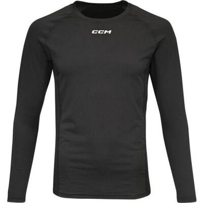 CCM Senior XL Schwarzes Kompressions-Performance-Langarmtrikot CCM Senior XL Schwarzes Kompressions-Performance-Langarmtrikot