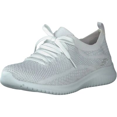 Skechers Ultra Flex Salutations Sneakers - Dam, 5.5 US, Vit/Silver Skechers Ultra Flex Salutations Sneakers - Dam, 5.5 US, Vit/Silver