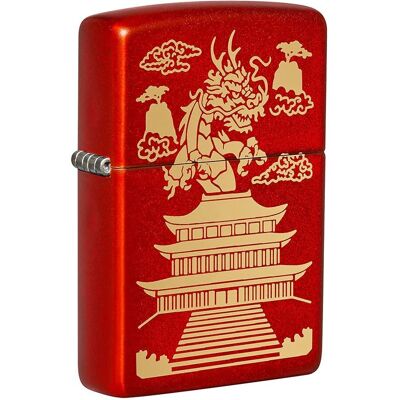 Zippo Eastern Design Roter Metallanzünder Zippo Eastern Design Roter Metallanzünder