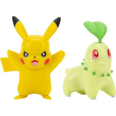 Jazwares Pokémon Battle Figure Pack - Pikachu & Chikorita - Actiefiguren Jazwares Pokémon Battle Figure Pack - Pikachu & Chikorita - Actiefiguren