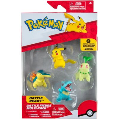 Jazwares Pokémon Actionfigurer Pikachu Chikorita Totodile Cyndaquil - Kamp Pack Jazwares Pokémon Actionfigurer Pikachu Chikorita Totodile Cyndaquil - Kamp Pack