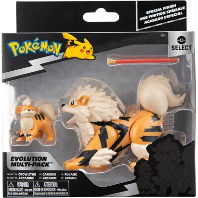 Conjunto de 2 Figuras Pokémon Arcanine & Growlithe - Multicolorido Conjunto de 2 Figuras Pokémon Arcanine & Growlithe - Multicolorido