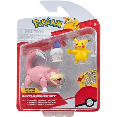 Figurine Pokémon Jazwares 3-Pack - Pikachu, Litwick, Slowpoke Figurine Pokémon Jazwares 3-Pack - Pikachu, Litwick, Slowpoke