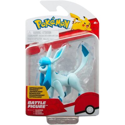 Figurine Pokémon articulée Jazwares Glaceon - Type de combat - Publicité Figurine Pokémon articulée Jazwares Glaceon - Type de combat - Publicité
