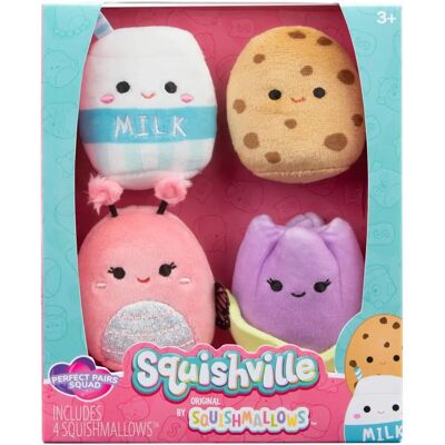 Jazwares Squishville Mini Squishmallows Jouet en peluche 4-pack - Perfect Pairs Squad Jazwares Squishville Mini Squishmallows Jouet en peluche 4-pack - Perfect Pairs Squad