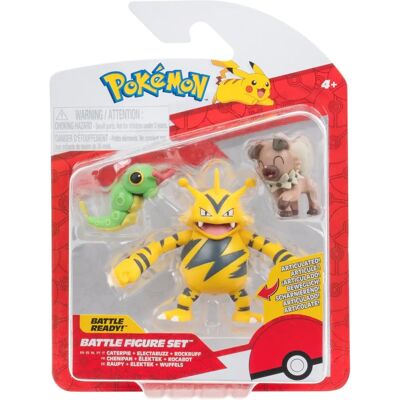 Jazwares Pokémon PKW3892 Harci Figurák Szett Raupy Wuffels Elektek Jazwares Pokémon PKW3892 Harci Figurák Szett Raupy Wuffels Elektek