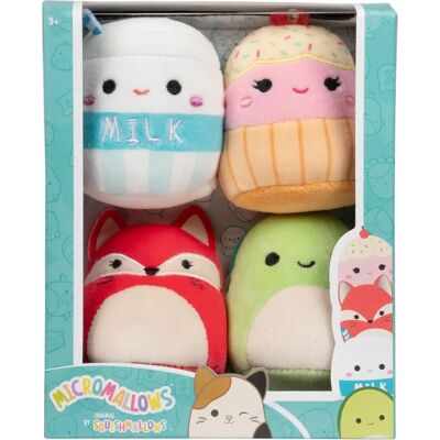 Squishmallows Micromallows 2,5” Balíček 4 Plyšových Postaviček - Hřejivé Figury Squishmallows Micromallows 2,5” Balíček 4 Plyšových Postaviček - Hřejivé Figury