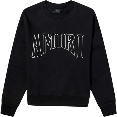 Amiri Zwart zon sweatshirt - Franse badstof, achtergrafiek, zilveren logo hardware Amiri Zwart zon sweatshirt - Franse badstof, achtergrafiek, zilveren logo hardware