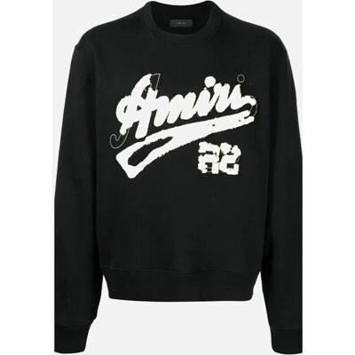 Amiri 22 Zwart Sweatshirt - Ronde hals, Logo, Strepen Amiri 22 Zwart Sweatshirt - Ronde hals, Logo, Strepen
