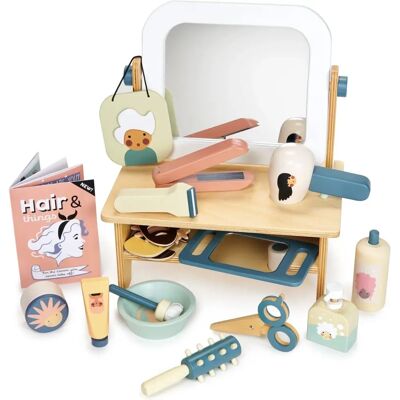 Tender Leaf Wooden Hairdresser Role Play Toy - 27.5x17.5x31.5cm Tender Leaf Wooden Hairdresser Role Play Toy - 27.5x17.5x31.5cm