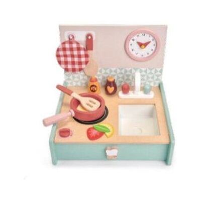 Tender Leaf Portable Wooden Kitchenette - Kids Play Cooking Set Tender Leaf Portable Wooden Kitchenette - Kids Play Cooking Set