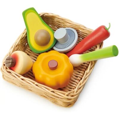 Tender Leaf Holzspielzeug Marktkorb mit Gemüse - Rollenspielset für Kinder Tender Leaf Holzspielzeug Marktkorb mit Gemüse - Rollenspielset für Kinder