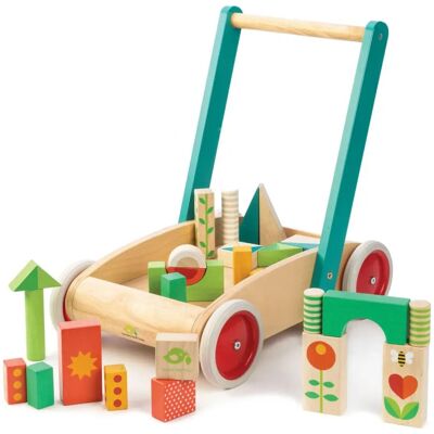 Tender Leaf Jouets Marchette en Bois avec Blocs - Publicité Tender Leaf Jouets Marchette en Bois avec Blocs - Publicité