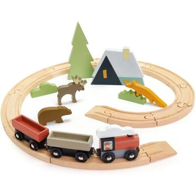 Tender Leaf Toys Train Playset - Treetops - Train, Wooden, 2 Carriages, Ages 3+ Tender Leaf Toys Train Playset - Treetops - Train, Wooden, 2 Carriages, Ages 3+