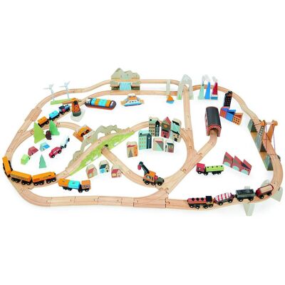 Tender Leaf Toys Multi-Scenario Wooden Train Set - 58 Pieces Tender Leaf Toys Multi-Scenario Wooden Train Set - 58 Pieces