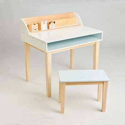 Tender Leaf Toys Desk and Chair - Blue, White - Desk and Chair Set Tender Leaf Toys Desk and Chair - Blue, White - Desk and Chair Set