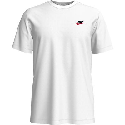Koszulka Męska Nike Biało/Czarna/Czerwona - Casual Sportowe Koszulka Męska Nike Biało/Czarna/Czerwona - Casual Sportowe