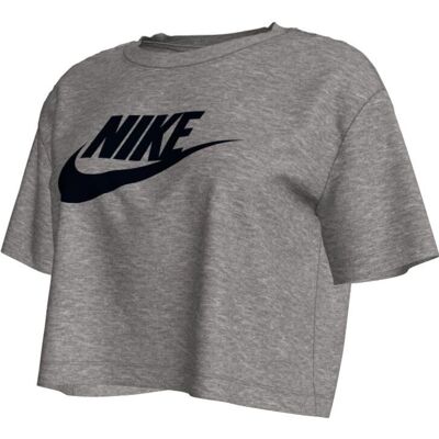 Nike Krótki fason - Szara - Krótki rękaw - Canelowana wykończenie - Swoosh - Koszulka Nike Krótki fason - Szara - Krótki rękaw - Canelowana wykończenie - Swoosh - Koszulka