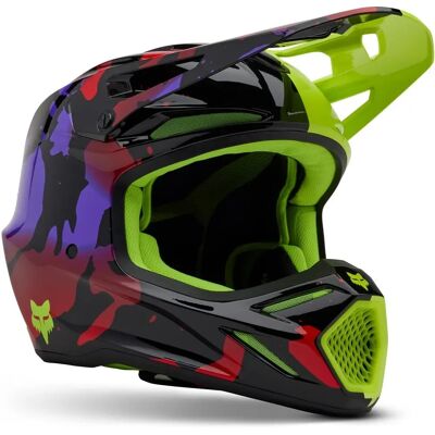 Casco Cross Fox V3 Throttle Amarillo Fluo - Protección contra impactos Casco Cross Fox V3 Throttle Amarillo Fluo - Protección contra impactos