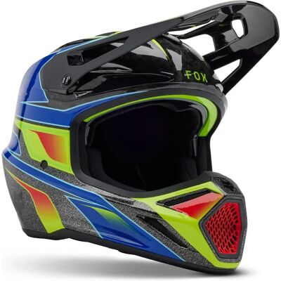 Fox V3 RS Acric Stoßfest Motorradhelm - Weiß/Blau/Schwarz - Motorradhelm Fox V3 RS Acric Stoßfest Motorradhelm - Weiß/Blau/Schwarz - Motorradhelm