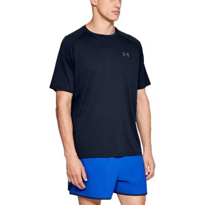 Under Armour Men’s Tech T-Shirt - Navy - Regular Fit - Short Sleeves - 100% Polyester - Sweat Wicking Under Armour Men’s Tech T-Shirt - Navy - Regular Fit - Short Sleeves - 100% Polyester - Sweat Wicking