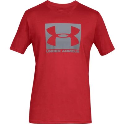 Męska Czerwona Koszulka z Krótkim Rękawem Under Armour - Styl sportowy L Męska Czerwona Koszulka z Krótkim Rękawem Under Armour - Styl sportowy L