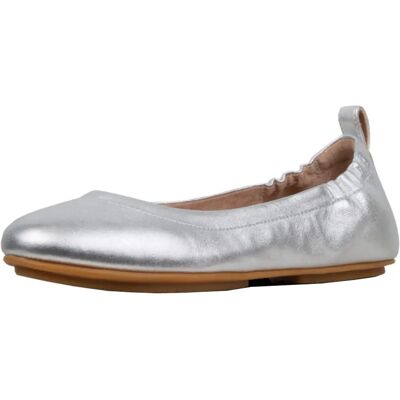 Fitflop Allegro Ballerines en cuir souple argent - Publicité Fitflop Allegro Ballerines en cuir souple argent - Publicité