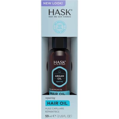 Óleo capilar reparador de brilho da Hask - 2 onças de óleo de argan Óleo capilar reparador de brilho da Hask - 2 onças de óleo de argan