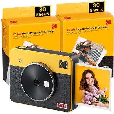 Kodak Mini Shot 3 Square Retro - 68 Feuilles Jaune - Publicité Kodak Mini Shot 3 Square Retro - 68 Feuilles Jaune - Publicité