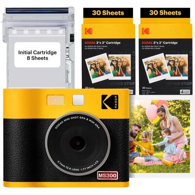 Kodak Mini Shot 3 Era Jaune 3X3 - Appareil photo instantané avec 60 feuilles - Publicité Kodak Mini Shot 3 Era Jaune 3X3 - Appareil photo instantané avec 60 feuilles - Publicité