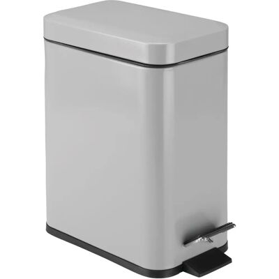 mDESIGN 01427MDBST Trash Can 5L Steel Grey mDESIGN 01427MDBST Trash Can 5L Steel Grey