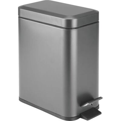 mDESIGN 07359MDBST Steel Trash Can - 5 L, Gray mDESIGN 07359MDBST Steel Trash Can - 5 L, Gray