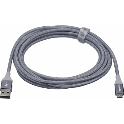 AmazonBasics L6LU2028-CS-R USB Cable - 3m, Grey, USB 2.0, Micro-USB B AmazonBasics L6LU2028-CS-R USB Cable - 3m, Grey, USB 2.0, Micro-USB B