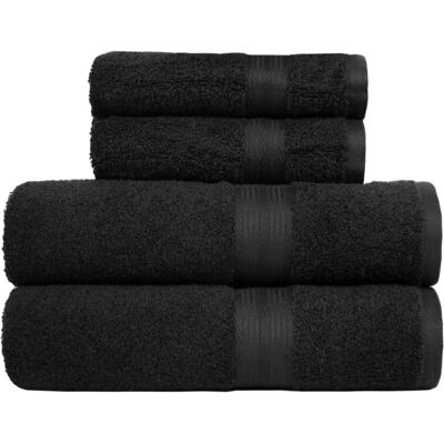Serviettes en coton noir Amazon Basics - Ensemble de 4 Serviettes en coton noir Amazon Basics - Ensemble de 4