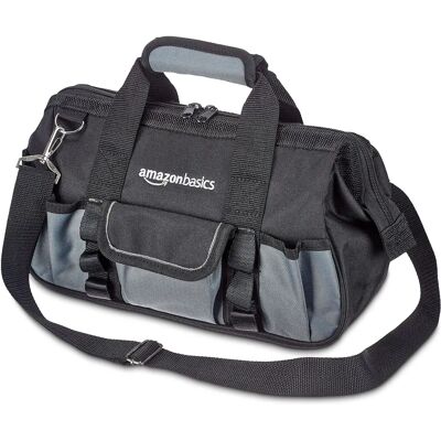 Bolsa de herramientas AmazonBasics - 305 Cm - 16 compartimentos - Gris/Negro Bolsa de herramientas AmazonBasics - 305 Cm - 16 compartimentos - Gris/Negro