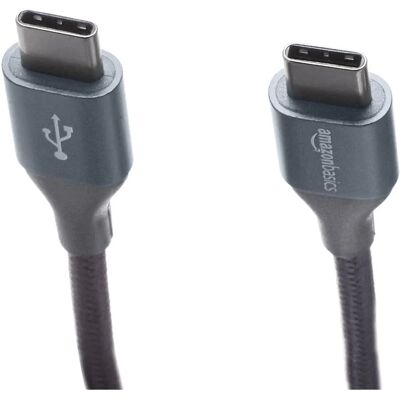 Câble USB AmazonBasics - 3m, Gris, USB 2.0, USB-C réversible Câble USB AmazonBasics - 3m, Gris, USB 2.0, USB-C réversible