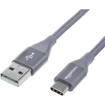 Câble USB-C à USB-A AmazonBasics - 1,8 m Gris Câble USB-C à USB-A AmazonBasics - 1,8 m Gris