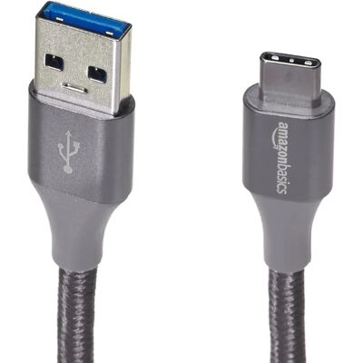 Câble USB-C à USB-A AmazonBasics - 1,8m Gris - USB 3.2 Gen 1 Câble USB-C à USB-A AmazonBasics - 1,8m Gris - USB 3.2 Gen 1