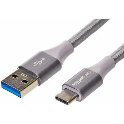 Câble USB-C à USB-A AmazonBasics - Gris - 3 ft - Supporte USB 3.2 Gen 2 Câble USB-C à USB-A AmazonBasics - Gris - 3 ft - Supporte USB 3.2 Gen 2
