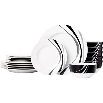 Set nádobí Amazon Basics - 18 kusů, Porcelán, Vhodný do myčky Set nádobí Amazon Basics - 18 kusů, Porcelán, Vhodný do myčky