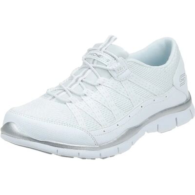 Skechers WSL 6 M US - Baskets blanches et argent pour femmes Skechers WSL 6 M US - Baskets blanches et argent pour femmes