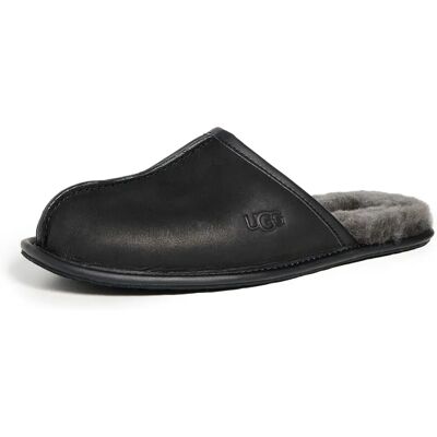 UGG Herren Leder Mule Pantoffeln Schwarz - Leder, Wolle Futter - Hausschuhe UGG Herren Leder Mule Pantoffeln Schwarz - Leder, Wolle Futter - Hausschuhe