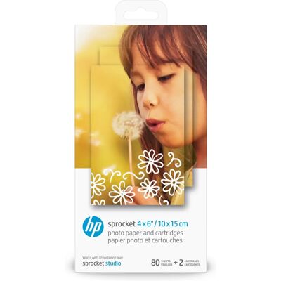 HP Sprocket Studio 4x6 Foto Papier & Cartridges - 80 Vellen HP Sprocket Studio 4x6 Foto Papier & Cartridges - 80 Vellen