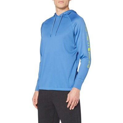 Carhartt Men's Fishing Hooded Long Sleeve T-Shirt - Inf Blue Heather Carhartt Men's Fishing Hooded Long Sleeve T-Shirt - Inf Blue Heather