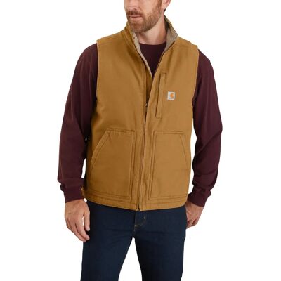 Carhartt Gewaschene Enten Futter Mock Neck Weste - braun Carhartt Gewaschene Enten Futter Mock Neck Weste - braun