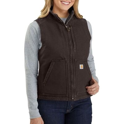 Gilet Carhartt doublé en Sherpa (104224) - marron foncé - Publicité Gilet Carhartt doublé en Sherpa (104224) - marron foncé - Publicité